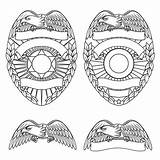 Badge Coloring Police Eagles sketch template