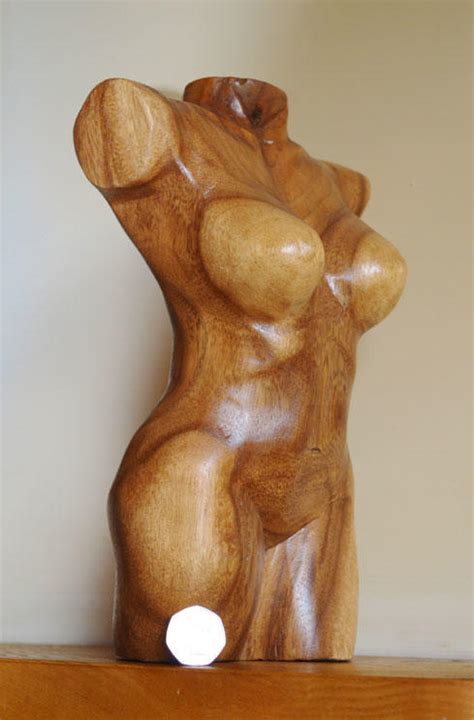 carved wood woman s torso