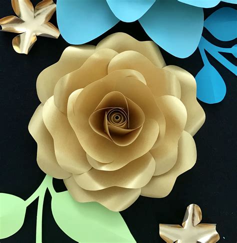 large paper rose template svg  dxf png   etsy paper flower