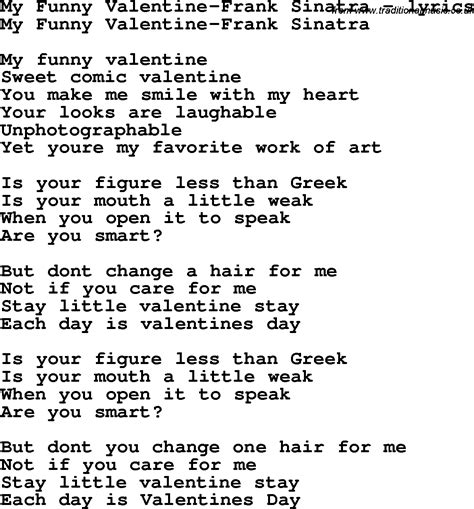 love song lyrics formy funny valentine frank sinatra