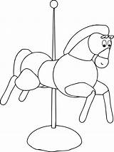 Coloring Lunapark Riding Horse Toy Wecoloringpage sketch template