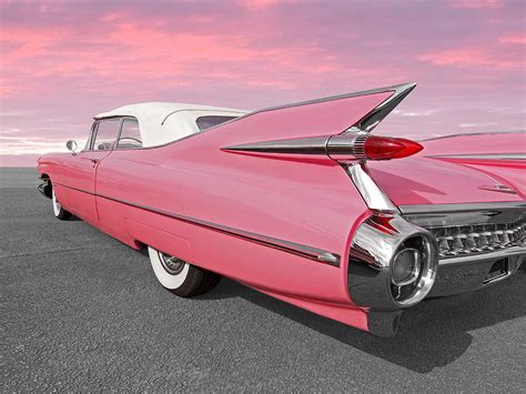 Pink Cadillac Tail Fins At Sunset Photograph By Gill Billington