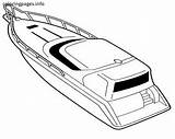 Boat Coloring Pages Speed Boats Motor Fishing Printable Drawing Police Boating Ships Bass Yacht Template Color Colour Kids Paddle Row sketch template