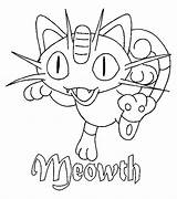 Pokemon Meowth Coloring Pages Pikachu Kleuren Template Library Clipart sketch template