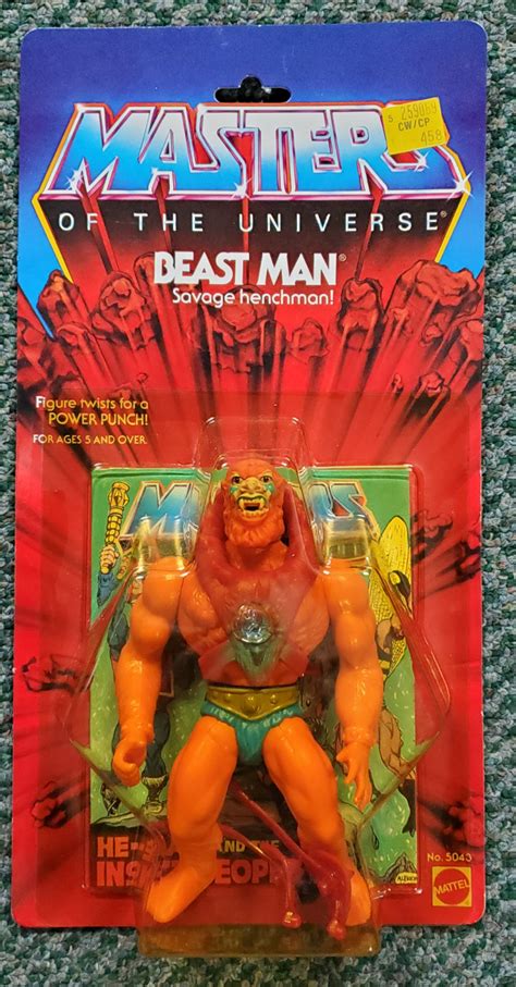 moc  masters   universe motu beast man action figure  factory sealed card