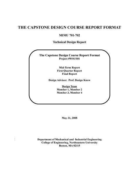 capstone report format  capstone design  report format mimu