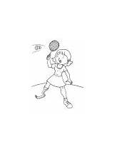 Badminton Disabled Coloring Playing Girl Amputee Prosthetic Leg Running sketch template
