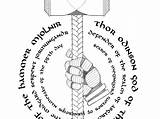 Norse Coloring Mythology Gods Goddesses Pages Hammer Thor Kb sketch template