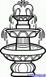 Fountain Water Fountains Clipart Library Drawing Clip sketch template