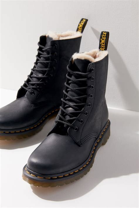dr martens  serena fur lined boot urban outfitters