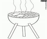 Barbecue Bbq Coloring Food Pages Printable Utensils sketch template