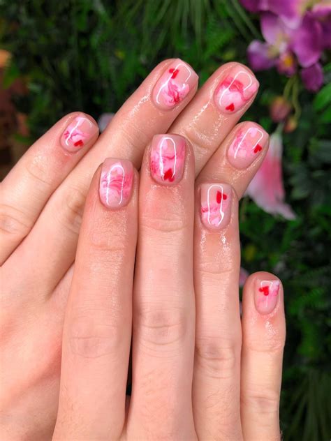 hand painted valentines nail art natural nail designs natural gel nails valentine nail art