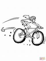 Mountain Coloring Bike Pages Woman Drawing Bicycle Printable Cycling Clipart Bicycles Color sketch template