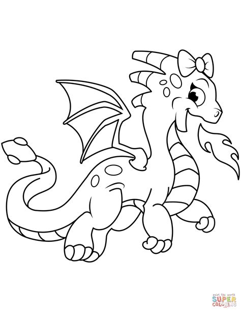 cute dragon breathing fire coloring page  printable coloring pages