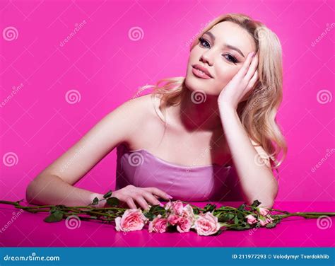 Perfume Aroma Concept Sensual Girl With Nude Makeup Nature Cosmetics