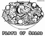 Salad Coloring Pages Colorings Plate Food sketch template