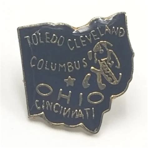 vtg ohio state map enamel pin souvenir columbus cincinnati toledo cleveland  picclick