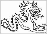 Dragon Chinese Drawing Year Coloring Kids Pages Simple Drawings Face Color Head Silly Sketch Clipart Outline Lion Printable Mask Dragons sketch template