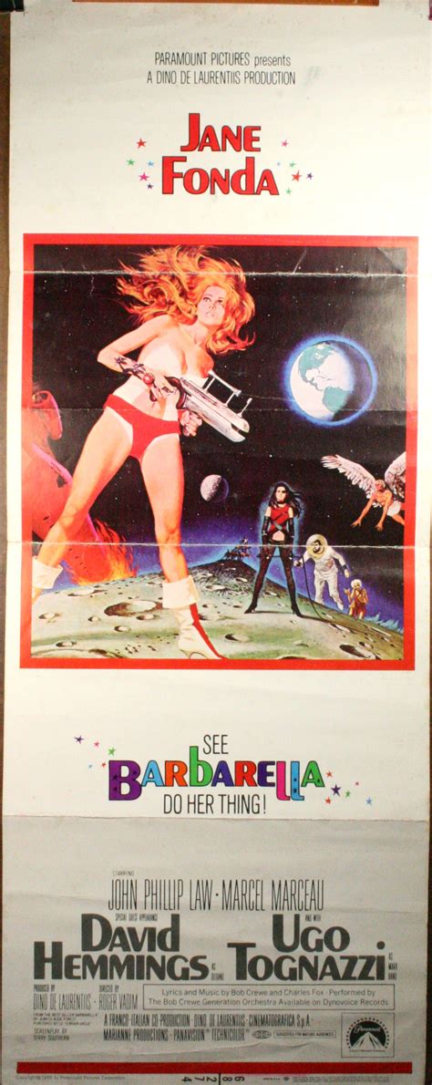 barbarella jane fonda original insert movie poster original vintage
