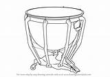 Timpani Draw Drawing Step Instruments Drum Musical Learn Getdrawings Tutorials sketch template