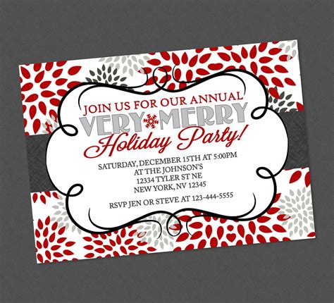 elegant floral annual holiday party invitation  merry etsy