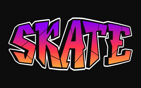 skate word graffiti style letters vector hand drawn doodle cartoon