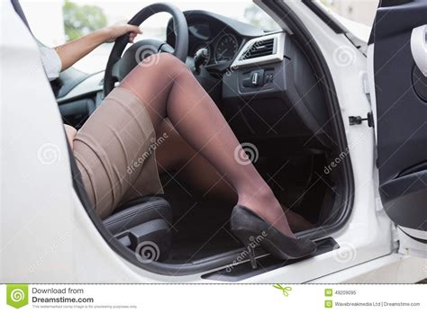 Businesswoman Getting Out The Front Door Stock Image