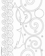 Dolphin Coloring Patterns Pages Pattern Another Printable Print Fun Just Click Crochet Bookmarks Larger Version Printablee sketch template