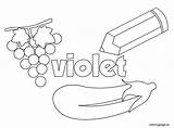 Violet Coloringpage Colouring Ingles Preescolar sketch template