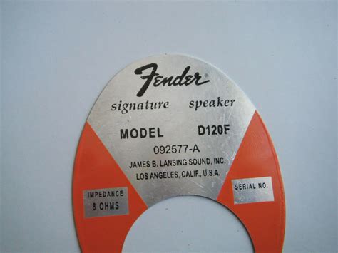 orange jbl speaker label df guitar  amp parts