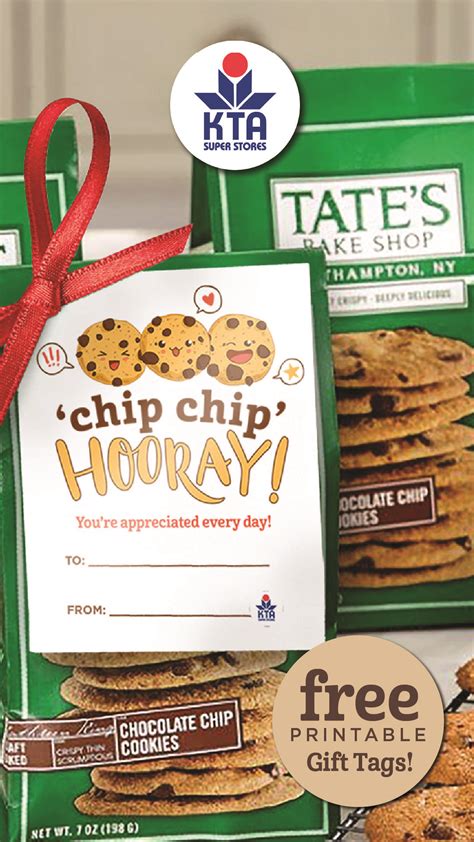 printable chip chip hooray cookies gift tag teacher gift tags