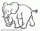 Coloring Animals Pages Safari African Clipart Printable Color Library Elephant Sheets sketch template