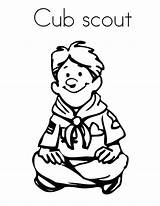 Coloring Scout Boy Pages Scouts Smiling Cub Getcolorings Printable sketch template