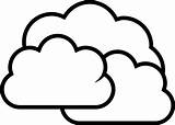 Cloudy Colouring Clipart sketch template