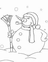 Snowman Broom Pipe Santa Pages sketch template