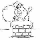 Kamin Weihnachtsmann Weihnachten Claus Malvorlage Chimney Ausmalbild Malen Outlined sketch template