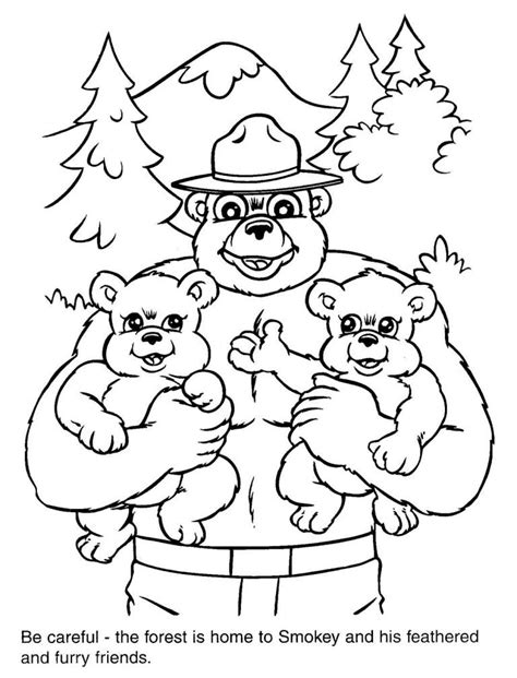 smokey  bear coloring page   smokey  bear