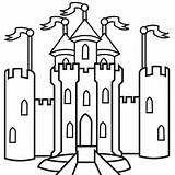 Coloring Castle Pages Kids Popular Color Simple sketch template