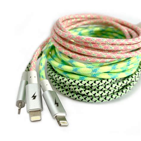 lime glow lightning cable  ft  length charge cords