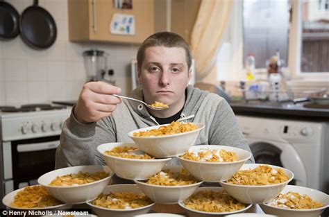 father of one is so addicted to cereals he eats 13 bowls and tops them off with 138 spoons of