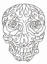 Skull Sugar Coloring Pages Drawing Drawings Tattoo Cute Girly Color Girl Tattoos Designs Skulls Metacharis Outlines Printable Getdrawings Getcolorings Line sketch template