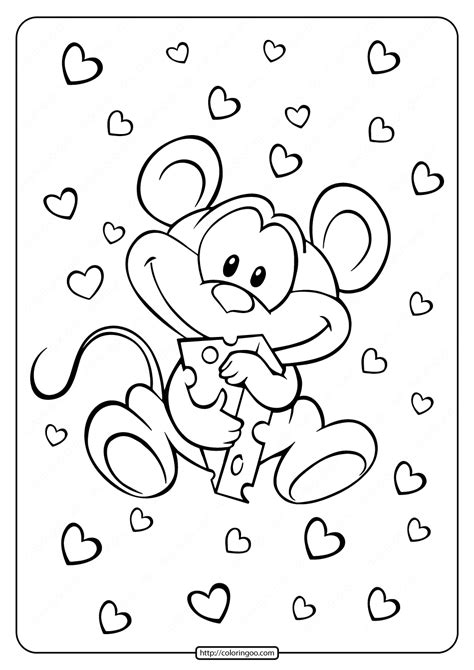 cute  mouse coloring pages