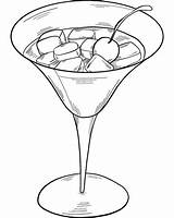 Martini Coloring Glass Supercoloring Categories sketch template