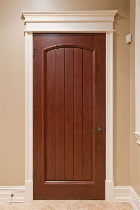 interior door custom single solid wood  medium mahogany
