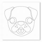 Square Dog Face Coloring Emoji Graphic Wall Walls360 sketch template