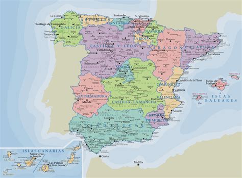 mapa politico de peninsula espanola