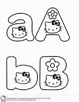 Kitty Hello Abc Alphabet Coloring Font Pages Learning Letters Printable Clipart Clip Gif Kids Library Ab Fontineed sketch template