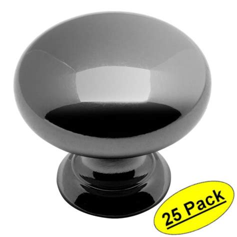 25 Pack Cosmas Cabinet Hardware Black Nickel Round Knobs 4950bn Ebay