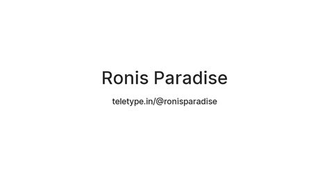 ronis paradise — teletype