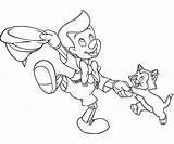 Pinocchio Dancing Coloring Pages Russian Figaro Template sketch template